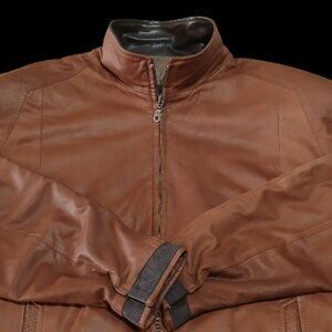 Johnston & Murphy Lightweight 100% Lambskin Leather Bomber Jacket
